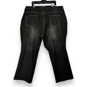 Vintage 90s Rigid Cotton Straight Jeans Faded Black High Waist 26 Avg